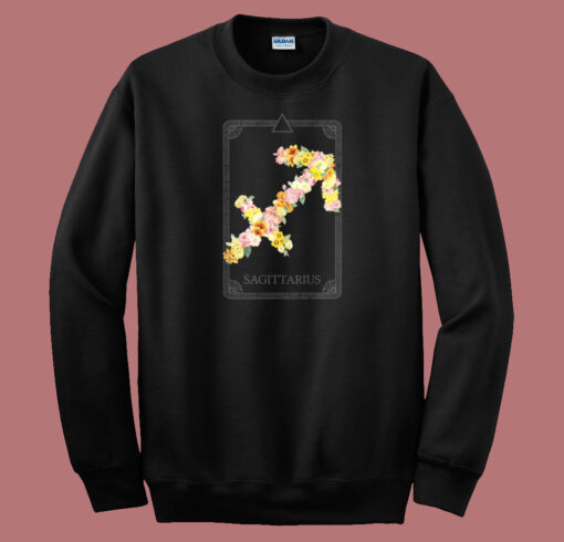 Floral Zodiac Sign Sagittarius 80s Sweatshirt