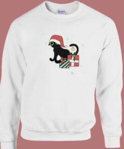 Funny Cat Holiday Merch 80s Sweatshirt 2