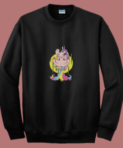 Funny Cute Pooping Rainbow Unicorn 80s Sweatshirt
