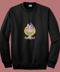 Funny Cute Pooping Rainbow Unicorn 80s Sweatshirt