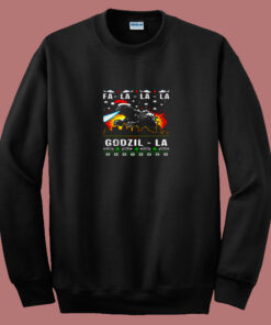 Funny Falalala Godzilla Christmas 80s Sweatshirt