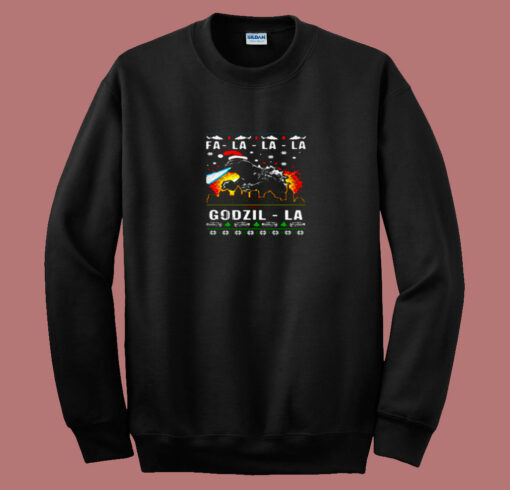 Funny Falalala Godzilla Christmas 80s Sweatshirt