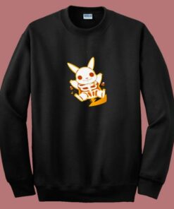 Funny Pokemon Pikachu Skeleton 80s Sweatshirt