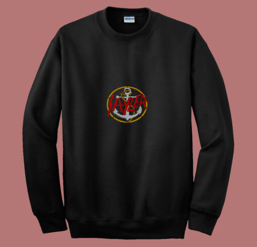 Funny Sailing Boating Anchor Metal Parody 80s Sweatshirt