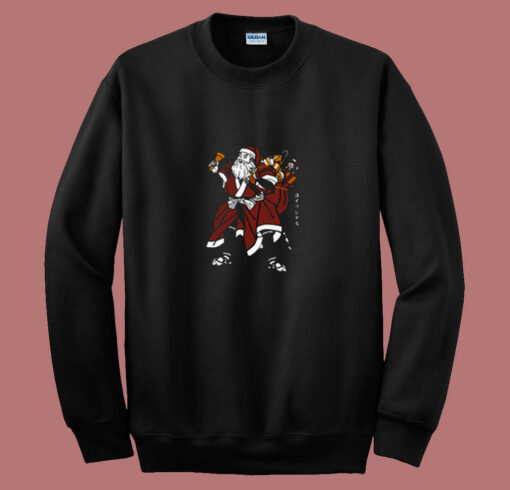 Funny Santa Samurai Christmas 80s Sweatshirt