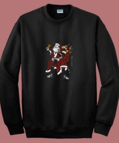 Funny Santa Samurai Christmas 80s Sweatshirt