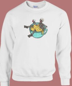 Funny Skeleton Enjoy In Orange Juice 80s Sweatshirt 1 Funny Skeleton Enjoy In Orange Juice 80s Sweatshirt 2