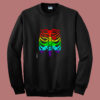 Funny Spook Skeleton Rib Cage Torso 80s Sweatshirt
