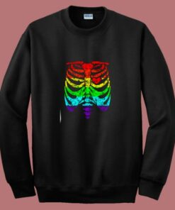 Funny Spook Skeleton Rib Cage Torso 80s Sweatshirt