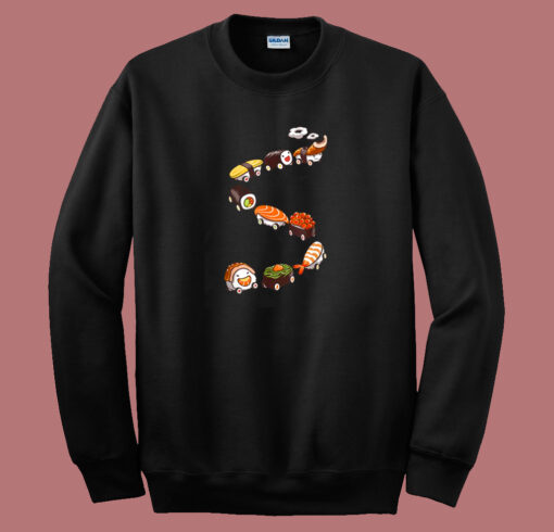 Funny Sushi Train Japanese 80s Sweatshirt