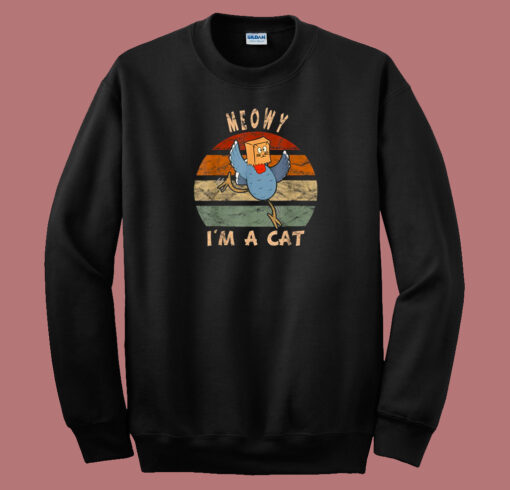 Funny Turkey Disguise Cat 80s Sweatshirt