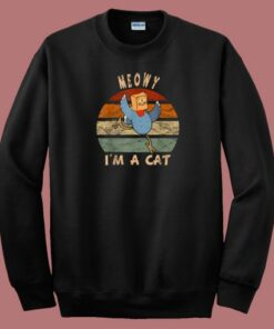 Funny Turkey Disguise Cat 80s Sweatshirt