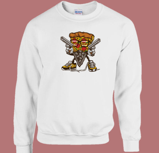 Gangsta Pizza Vintage 80s Sweatshirt