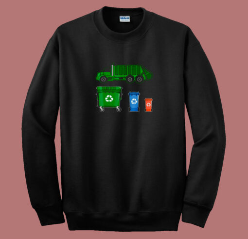 Garbage Truck With Dumpster 80s Sweatshirt