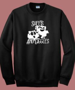 Ghost Sheets Giggles Pun Funny 80s Sweatshirt