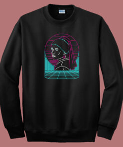 Girl With A Neon Earring 80s Sweatshirt