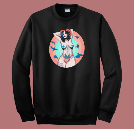 Girls Are Demon Graphic 80s Sweatshirt