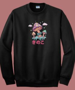 Goth Mushrooms Kawaii 80s Sweatshirt