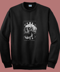 Gothic Skull Moon Phases 80s Sweatshirt 1