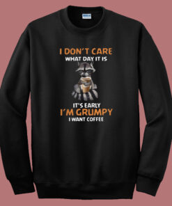 Grumpy Fox Want Coffee 80s Sweatshirt Grumpy Fox Want Coffee 80s Sweatshirt