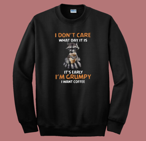 Grumpy Fox Want Coffee 80s Sweatshirt