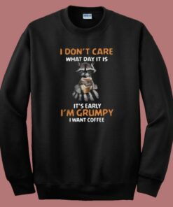 Grumpy Fox Want Coffee 80s Sweatshirt