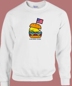 Gudetama American Classic Burger 80s Sweatshirt 1 Gudetama American Classic Burger 80s Sweatshirt 2