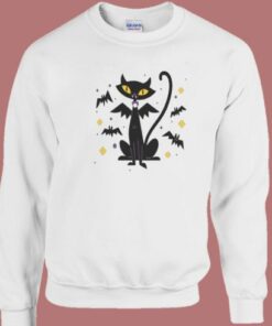 Halloween Vampire Cat Sweatshirt 1 Halloween Vampire Cat Sweatshirt 2