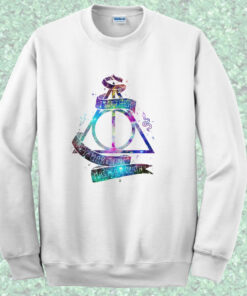 Harry Potter Deathly Hallow Symbol Quote Crewneck Sweatshirt Harry Potter Deathly Hallow Symbol Quote Crewneck Sweatshirt