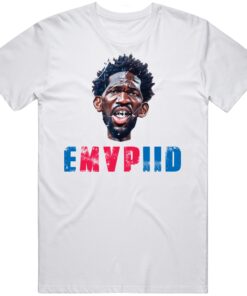 Joel Embiid MVP Caricature Philadelphia Basketball Fan Distressed T Shirt Joel Embiid MVP Caricature Philadelphia Basketball Fan Distressed T Shirt
