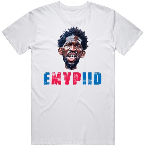 Joel Embiid MVP Caricature Philadelphia Basketball Fan Distressed T Shirt