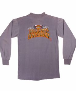 VINTAGE 3D EMBLEM HARLEY DAVIDSON LONG SLEEVE TEE SHIRT 1989 SMALL MADE IN USA