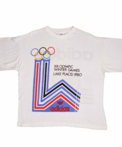 VINTAGE ADIDAS XIII OLYMPIC WINTER GAMES TEE SHIRT 1980 SIZE MEDIUM