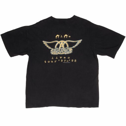 VINTAGE AEROSMITH NINE LIVES TEE SHIRT 1997 1998