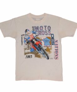 VINTAGE AMA MOTOCROSS TEAM USA NATIONS TOUR FRANCE 1987 TEE SHIRT MEDIUM