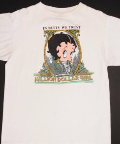 VINTAGE BETTY BOOP MILLION DOLLAR GIRL TEE SHIRT 1990 LARGE MADE IN USA 1