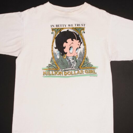 VINTAGE BETTY BOOP MILLION DOLLAR GIRL TEE SHIRT 1990 LARGE MADE IN USA