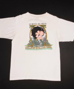 VINTAGE BETTY BOOP MILLION DOLLAR GIRL TEE SHIRT 1990 LARGE MADE IN USA 1 VINTAGE BETTY BOOP MILLION DOLLAR GIRL TEE SHIRT 1990 LARGE MADE IN USA 2