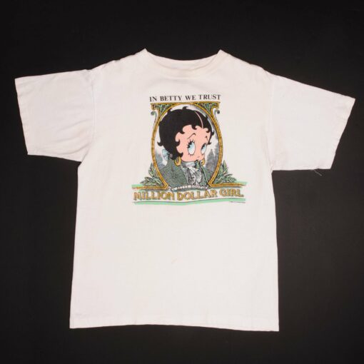 VINTAGE BETTY BOOP MILLION DOLLAR GIRL TEE SHIRT 1990 LARGE MADE IN USA