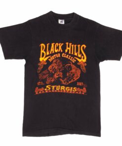 VINTAGE BIKER STURGIS BLACK HILLS RALLY TEE SHIRT 1987 SIZE MEDIUM MADE IN USA