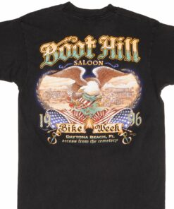 VINTAGE BOOT HILL SALOON BIKE WEEK 1996 TEE SHIRT SIZE LARGE MADE IN USA_