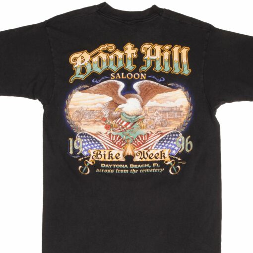 VINTAGE BOOT HILL SALOON BIKE WEEK 1996 TEE SHIRT SIZE LARGE MADE IN USA_