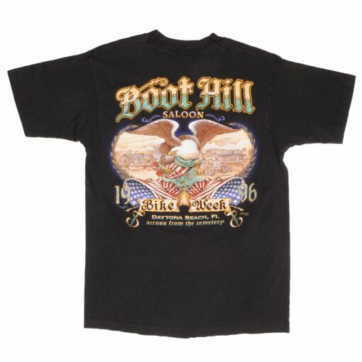 VINTAGE BOOT HILL SALOON BIKE WEEK 1996 TEE SHIRT SIZE LARGE MADE IN USA_