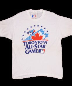 VINTAGE DEADSTOCK MLB TORONTO BLUE JAYS ALL STAR GAME 1990 TEE SHIRT 1 VINTAGE DEADSTOCK MLB TORONTO BLUE JAYS ALL STAR GAME 1990 TEE SHIRT 2