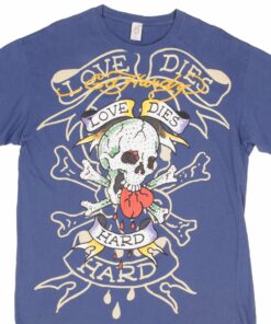 VINTAGE ED HARDY LOVE DIES HARD RHINESTONE TEE SHIRT 2000S SIZE XL MADE IN USA VINTAGE ED HARDY LOVE DIES HARD RHINESTONE TEE SHIRT 2000S SIZE XL MADE IN USA
