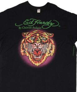 VINTAGE ED HARDY TIGER TEE SHIRT 2000S SIZE 3XL MADE IN USA