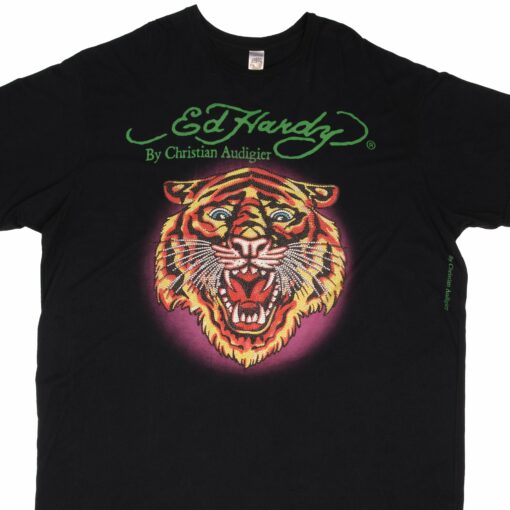 VINTAGE ED HARDY TIGER TEE SHIRT 2000S SIZE 3XL MADE IN USA