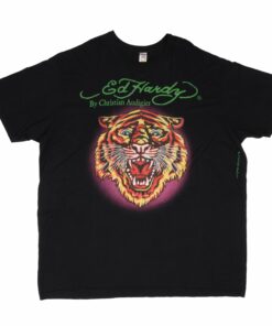 VINTAGE ED HARDY TIGER TEE SHIRT 2000S SIZE 3XL MADE IN USA