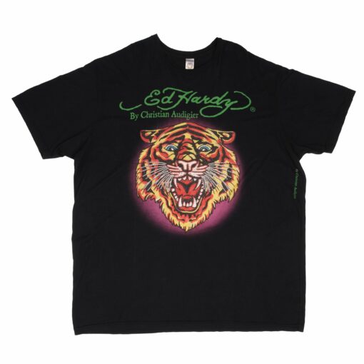 VINTAGE ED HARDY TIGER TEE SHIRT 2000S SIZE 3XL MADE IN USA