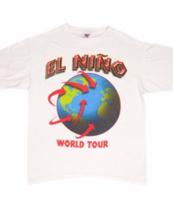 VINTAGE EL NINO Y LA NINA WORLD TOUR CLIMATE PATERN TEE SHIRT 1990S LARGE VINTAGE EL NINO Y LA NINA WORLD TOUR CLIMATE PATERN TEE SHIRT 1990S LARGE